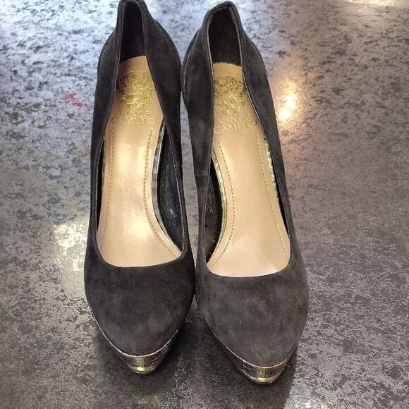 Vince Camuto Charcoal Suede Women's Heels - Picture 1 of 5